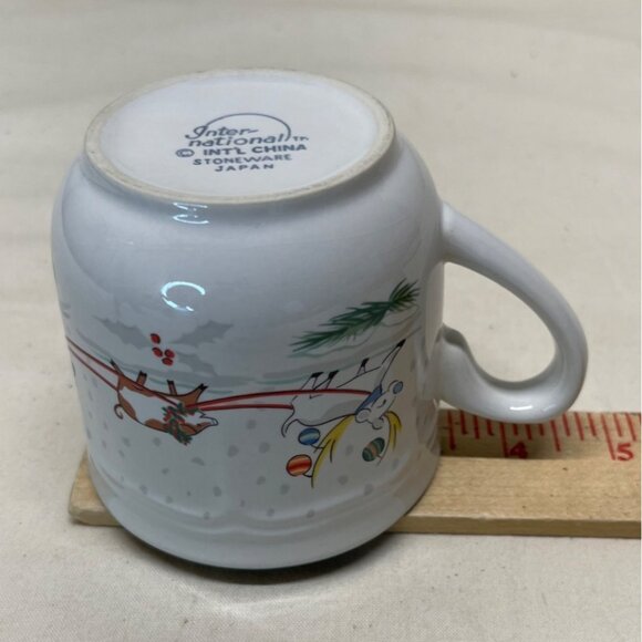 2 International Country Christmas Coffee Cup & Saucer Sets Santa Sleigh Cow Pig - Picture 6 of 6